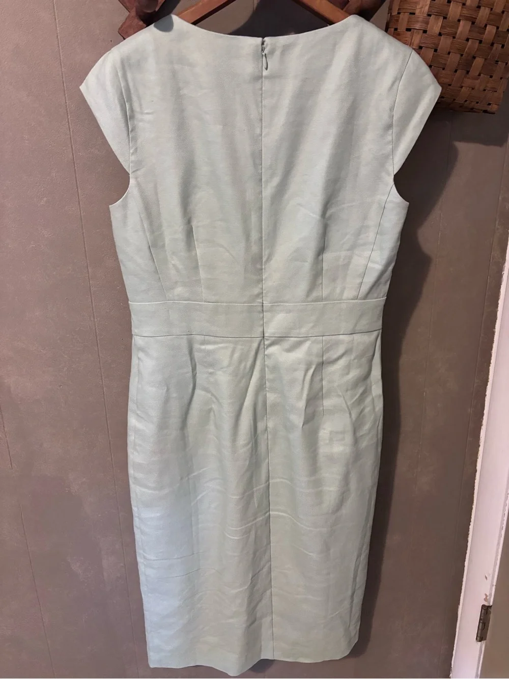 Ann Taylor Light Mint Cap-Sleeve Sheath Dress